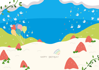 ストロベリーケーキメッセージカード