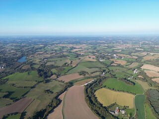 Aerial view of a bocage landscape in Brittany - Vue a&eacute;rienne d'un paysage de bocage en Bretagne
