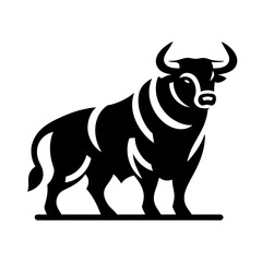 Fototapeta premium Bull full body simple silhoue...