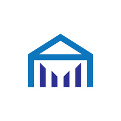 Home with MM letter logo design vector