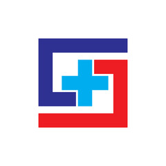 S letter or CJ letter with Plus logo design vector