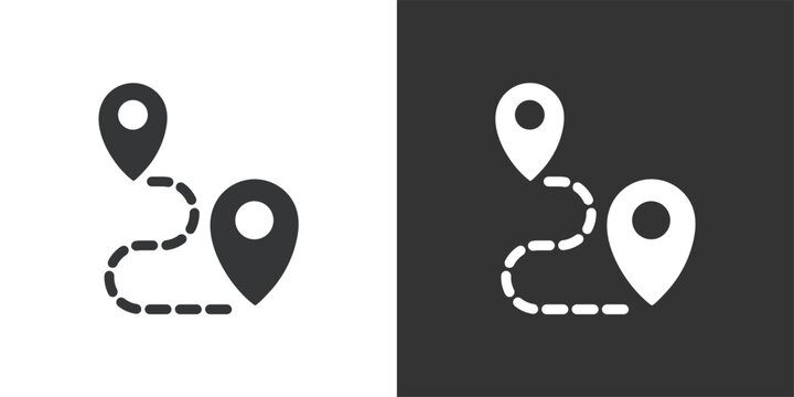 Travel Route icon. Solid glyph series icon
