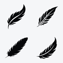 Elegant Feather Vector Logo Design