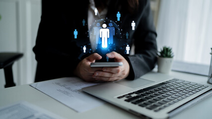 A concept of global leadership and network influence. A central team or individual connects with a professional network distributed across the world map, representing worldwide reach. Fermion