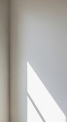 Trendy white color 2026 year. Light and shadow on a trendy white wall. Minimalist background for product display. White color trend 2026., VERTICAL
