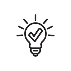 Fototapeta premium Idea bulb icon vector. A thin line sign. Isolated symbol illustration design.