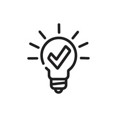 Fototapeta premium Idea bulb icon vector. A thin line sign. Isolated symbol illustration design.