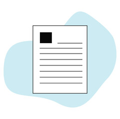 Vector illustration of document icons, worksheets, reports, clipboard in flat design style. Technology, computers, record keeping.