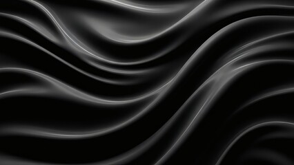 Obraz premium Luxurious black silk fabric background with elegant, smooth, and flowing waves.