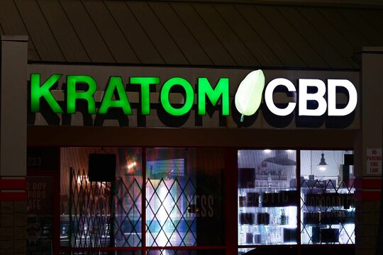 Kratom CBD store, after hours in Bradenton, Florida