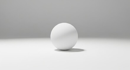 Trendy white color 2026 year. White 3d rendered sphere in empty studio for product presentation. Minimalistic scene for advertising design background.