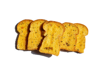 Delicious crispy garlic bread slices