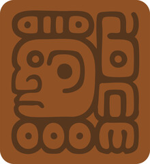 Mesoamerican style square glyph panel