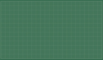 フレーム付きの5マスずつ分けられたグリッドの立体的な緑色のカッティングボード