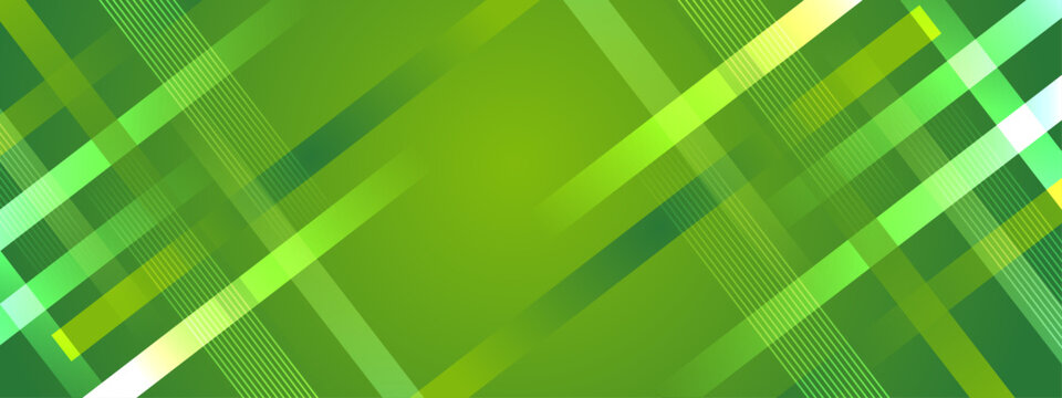 green gradient background with abstract overlapping shapes. Vector abstract graphic design banner pattern background template