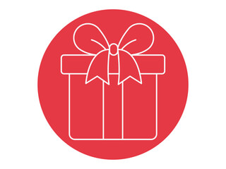 Gift box icon. Christmas outline icon. Simple vector illustration in modern thin line style.