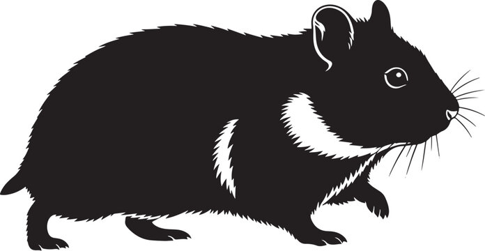 Stylized tasmanian devil black silhouette isolated icon, a nocturnal carnivorous marsupial native to australia wildlife