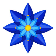 Fototapeta premium blue star flower on white background