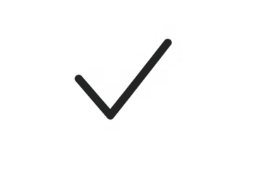 Check mark icon representing approval, completion, and success on a transparent background