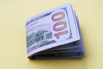 U.S. one hundred dollar banknotes.