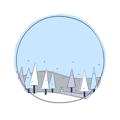 Winter Forest Round Frame