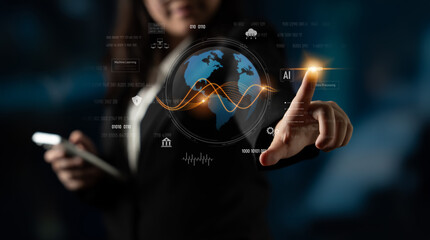 Global AI and data processing system enhances data, AI, and processing efficiency through digital network and global integration of intelligent technology Latch