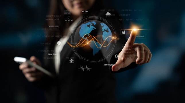 Global AI and data processing system enhances data, AI, and processing efficiency through digital network and global integration of intelligent technology Latch