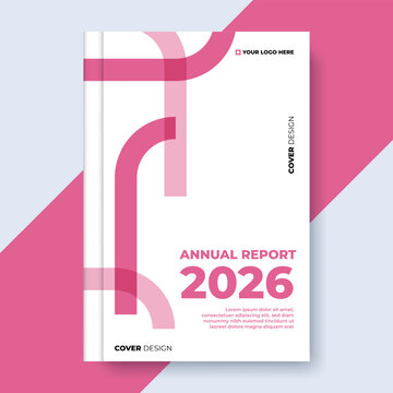 Modern Annual Report 2026 Cover Template. Abstract Geometric Business Brochure Design