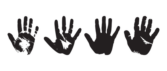Fototapeta premium Black hand right and left human icon concept print design.