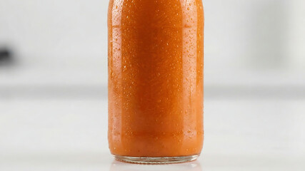 Fresh Juice Glass Bottle Mockup with Condensation