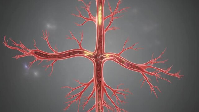 Blood Vessel Network Animation A Detailed Medical Visualization.