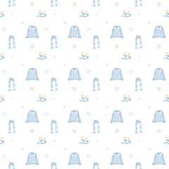 Seamless Watercolor Cozy Scarf and Sweater Pattern