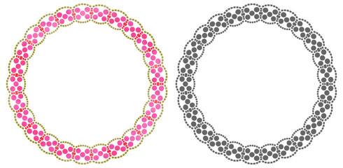 ビーズのサークルフレームセット3