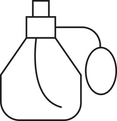 Vintage perfume atomizer silhouette icon for fragrance packaging isolated on transparent background.