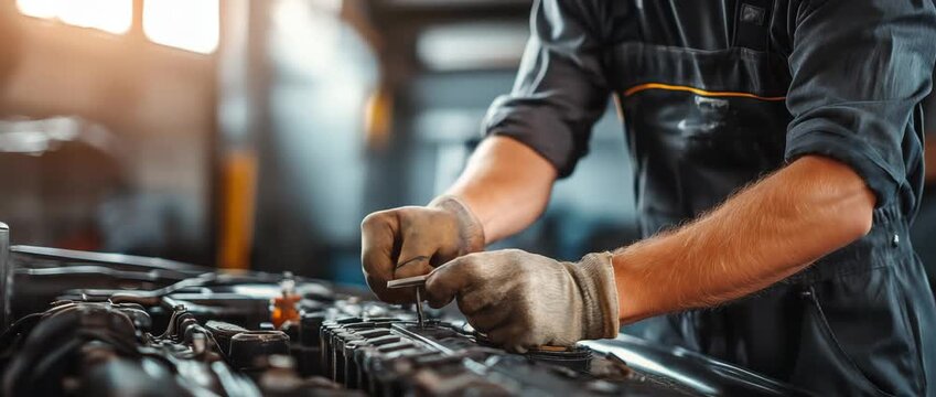 Mechanic in working overalls at work