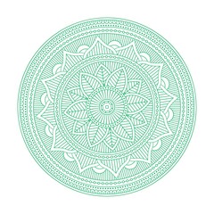 Green intricate mandala spiritual pattern vector illustration design