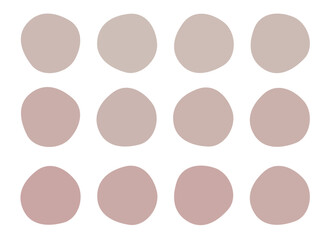 手書き風の有機的シェイプ　くすみカラー