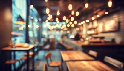 Blurred coffee shop or restaurant background. High quality