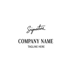 Elegant Signature Company Name and Tagline Logo Design.