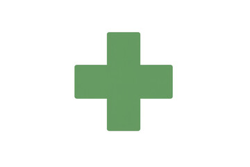 Obraz premium Green plus sign symbol, positive button icon for addition, growth, health, first aid, medicine, and support