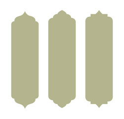Islamic Decorative Vertical Banner Shapes  Ornamental Frame Templates Set
