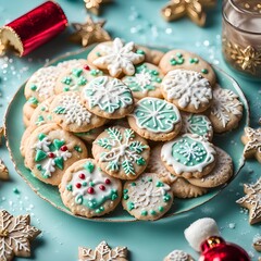 Festive Holiday Cookies on a Plate