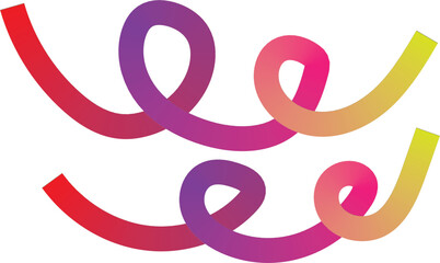 Fototapeta premium Colorful gradient ribbon swirls against a white background