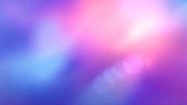 Soft pastel gradient background in blue, pink, and purple tones with subtle bokeh light flares, creating a clean minimal abstract texture