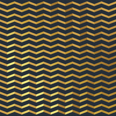 Simple seamless pattern with abstract gold waves on black background. Ideal for rich decor, summer textiles, marine designs, and exclusive products