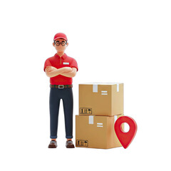 delivery man with boxes