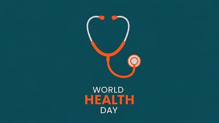 Illustration of a stethoscope above text celebrating world health day event