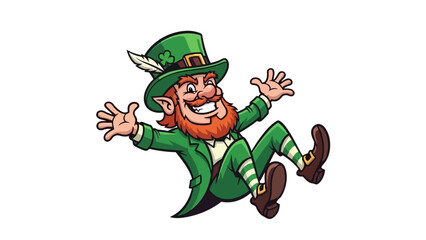 Cheerful Leprechaun Illustration Celebrate Saint Patrick's Day with Festive Irish Traditions