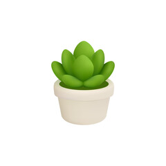 3D Succulent Plant Illustration. Simple 3D plant