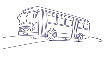 Stylish bus line drawing for transportation themes, public transit concepts, or simple automotive designs, a versatile graphic element perfect for many uses